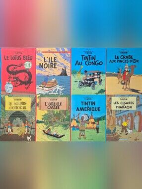 🔴Tintin Comic Book Lot 1 OF 3 - Colorful Vintage Hardcovers - FRENCH